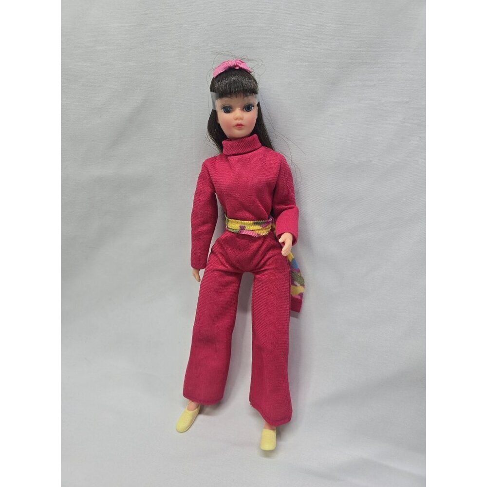 Dollikin 11" Uneeda Fashion Doll in Bellbottom Pantsuit 1969- Broken Feet TLC